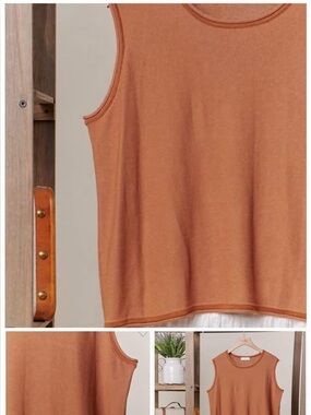Sleeveless Sweater vest in Rust -